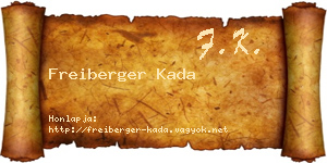 Freiberger Kada névjegykártya